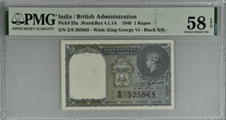 British India One Rupee King George 6th